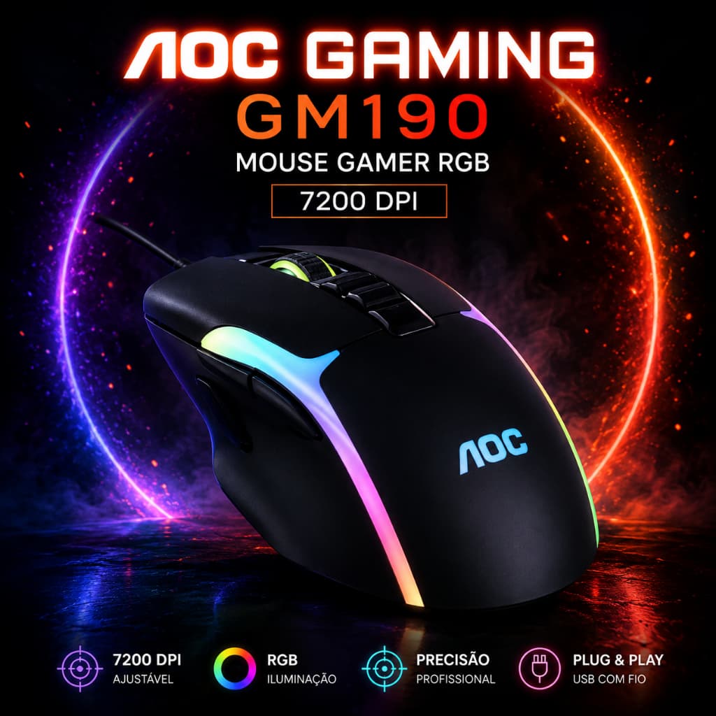 SpectraX™ AOC – Mouse Gamer RGB 7200 DPI