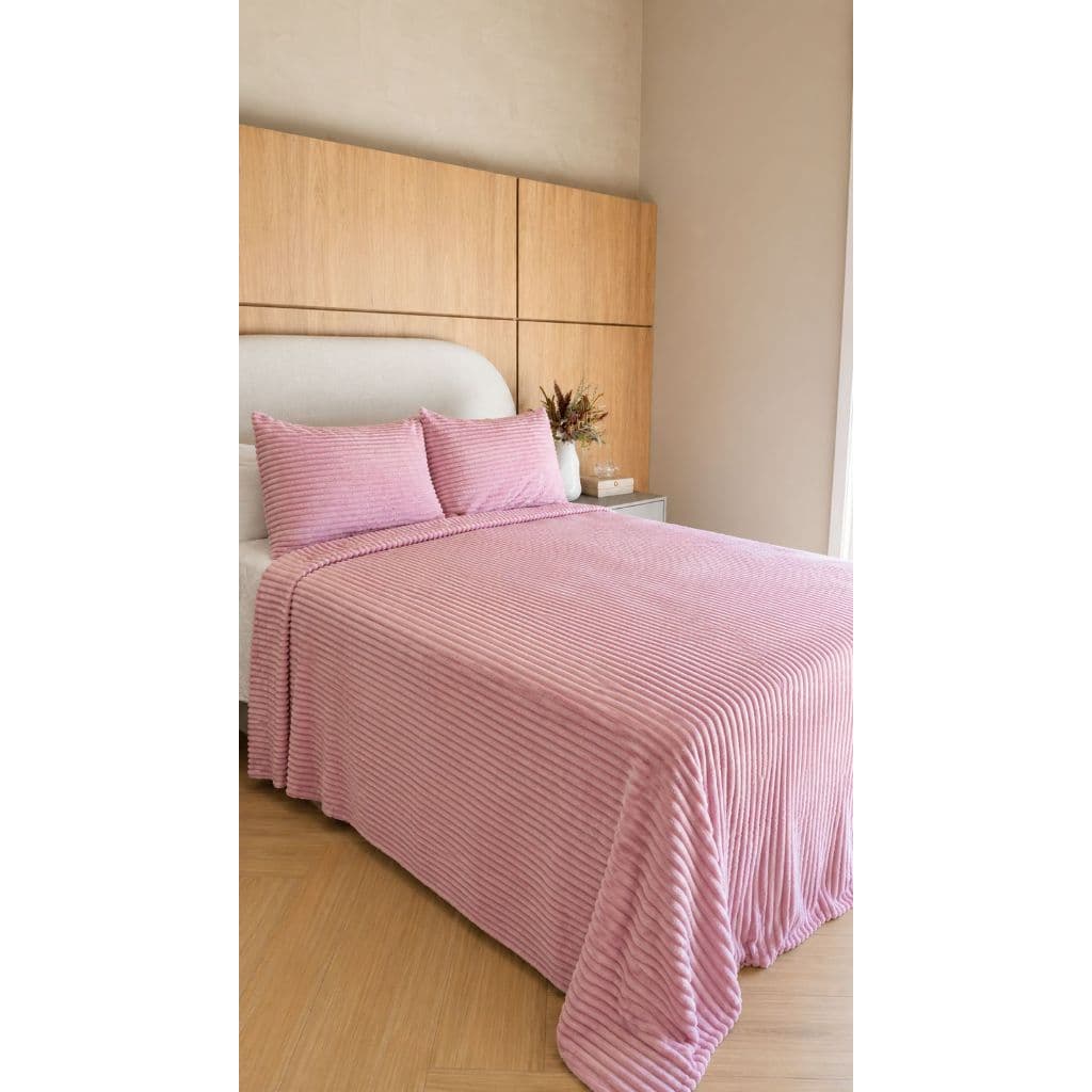 Cobertor Manta Premium Cobre Leito Casal Queen 3Pçs 2,40x2,60 Macio Toque de Algodão Decoração