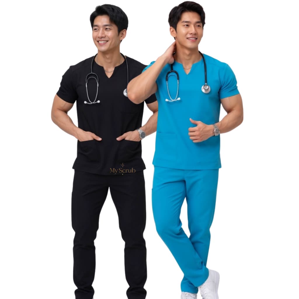 KIT 2 Pijama hospitalar scrub masculio cirúrgico oxford enfermagem -ISRAEL