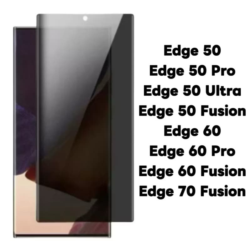 Película Cerâmica Fosca Privacidade para Motorola Edge 60 50 70 Pro Fusion Ultra Plus (Tela Curva)