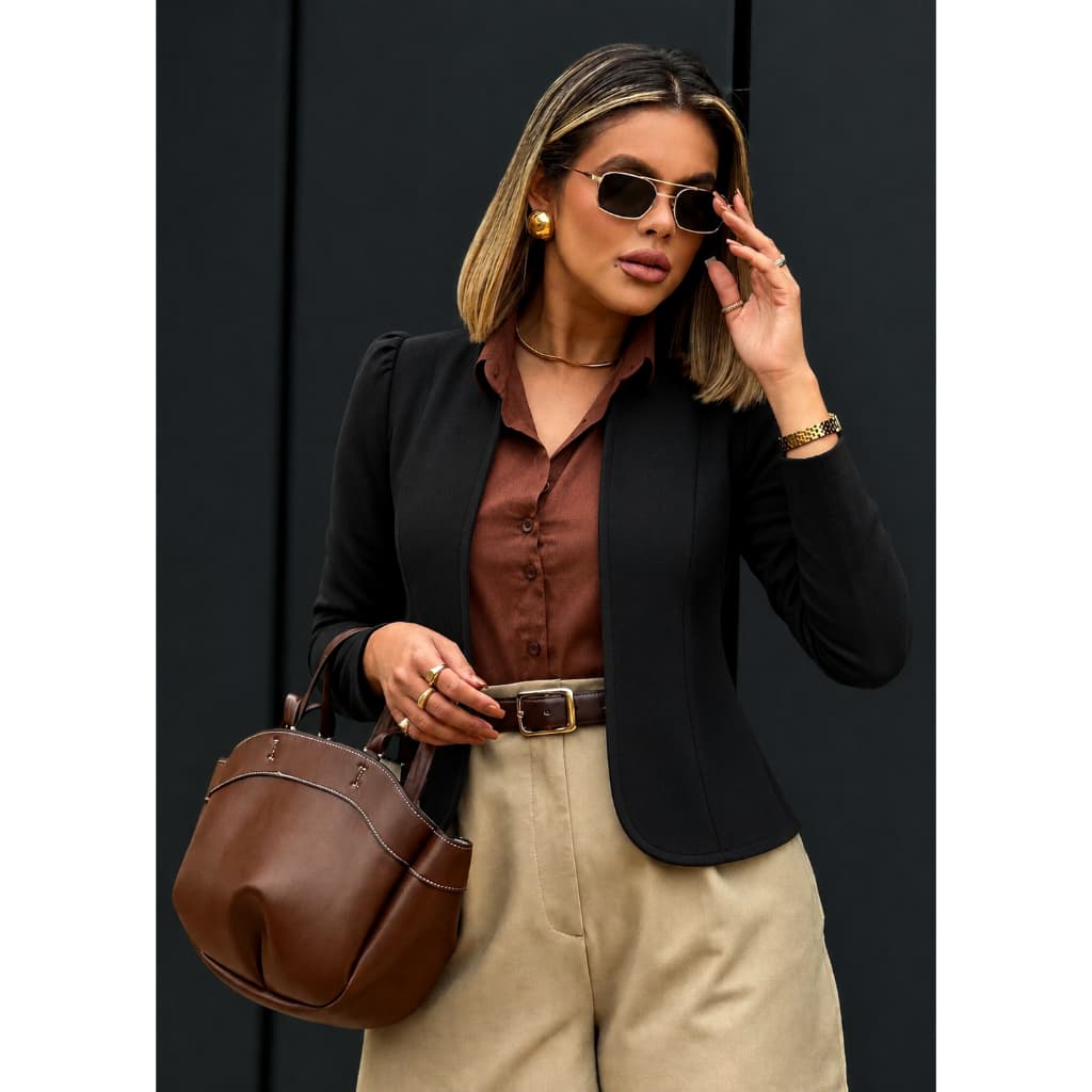 Blazer Feminino Casaquinho Acinturado Moda Evangélica