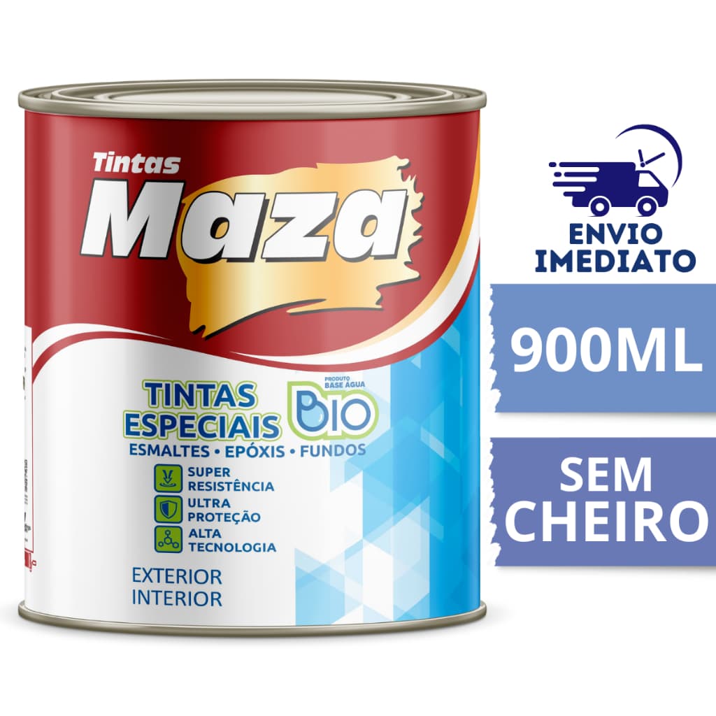 Tinta Esmalte A Base de água Brilhante 900ML Todas as Cores Disponíveis Pintura Externa e Interna