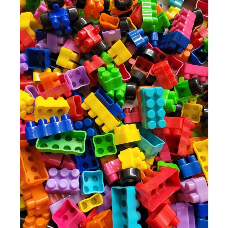 144 Multi blocos - com rodinhas - super coloridos Suas crianças vão amar