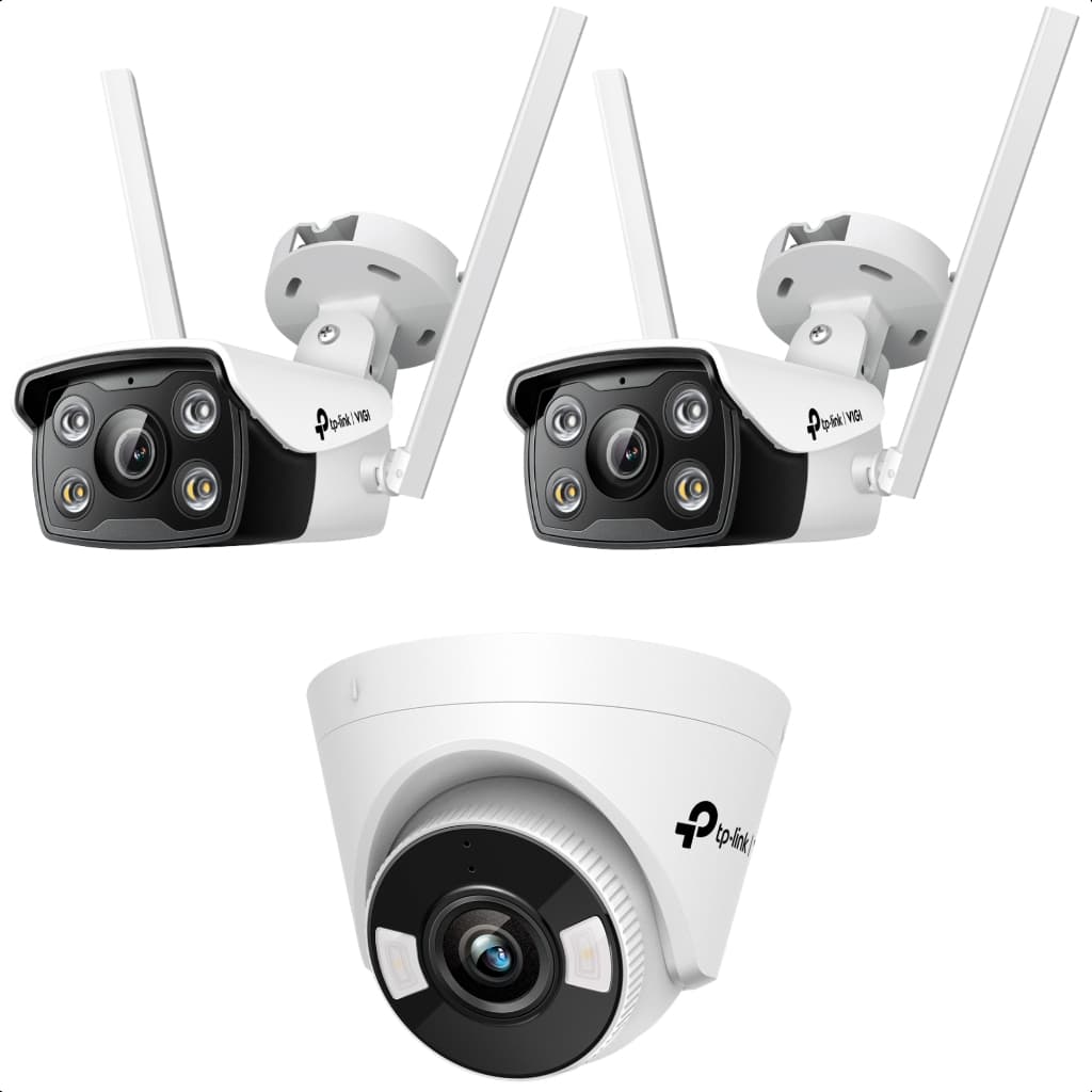 KIT de Monitoramento 2 Câmeras Externas C340-W 4MP e 1 Câmera Interna C440-W 4MP