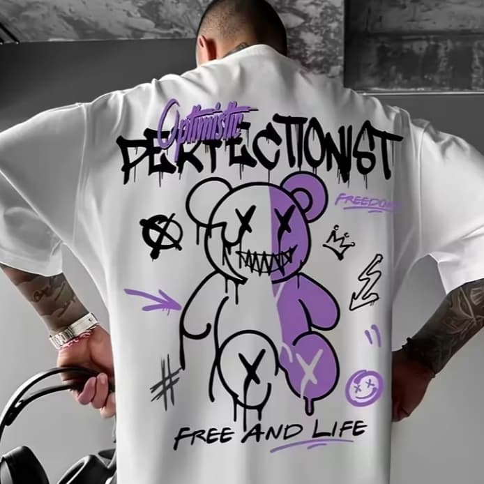Camiseta Masculina Perfectionist Streetwear Estampa Frontal Urbana Preta