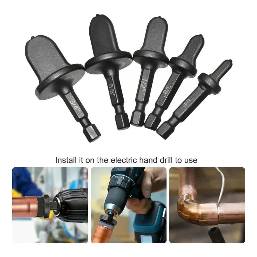 Flangeador De Tubos Cobre E Aluminio Para Furadeira 5 Pcs