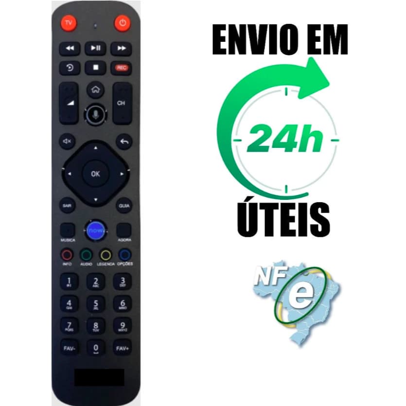 Controle Remoto Claro Tv HD 4k Com Comando de Voz + pilha