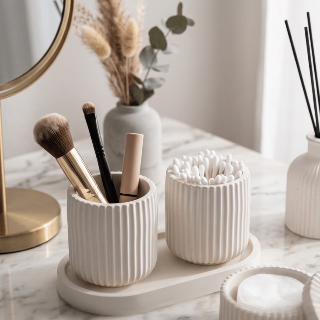 Kit Organizador Pote Multiuso - 3 peças - Kit lavabo decoração banheiro ou penteadeir