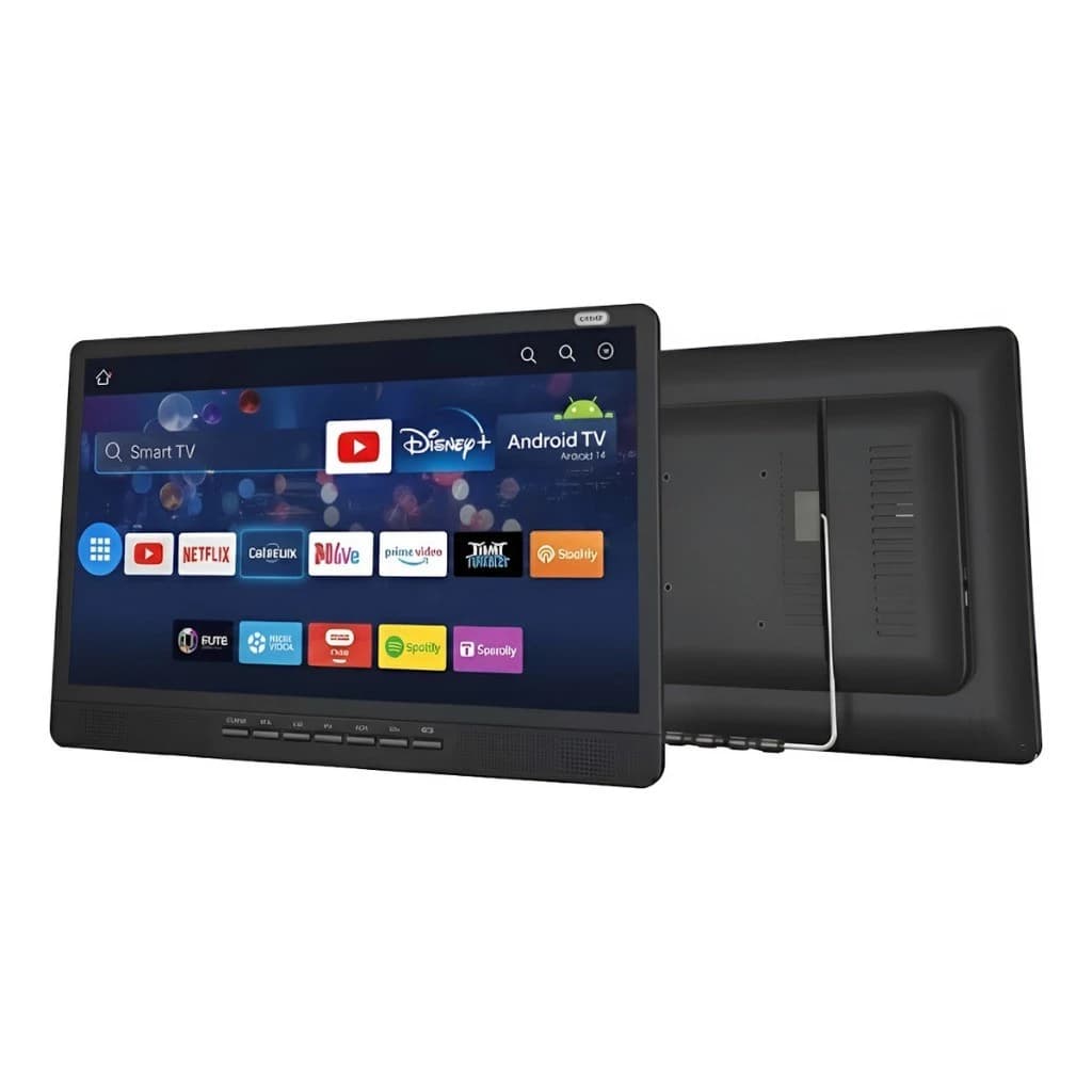 Tv Portátil Android 14 Digital 17.3 Polegadas Led Hd Usb Hdmi Sd Monitor + Bateria Interna