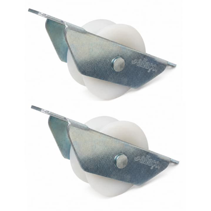 Kit 2 Roldana Aliaço Portão Correr 2 Polegadas Roda Nylon Ferro U 3/4 Suporte Aberto Rebite