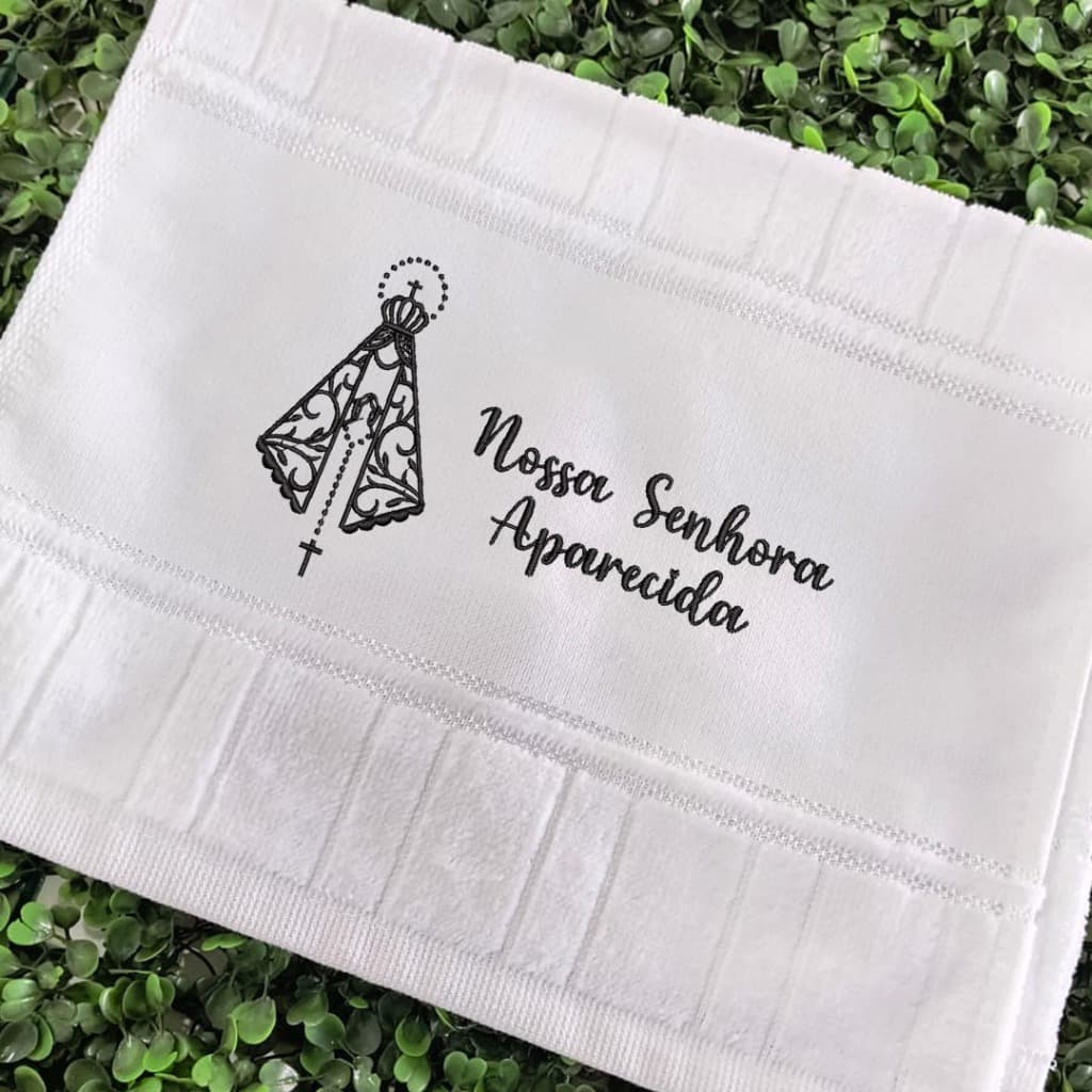 Toalha Toalhinha Bordada Nossa Senhora Aparecida presente especial detalhes exclusivos