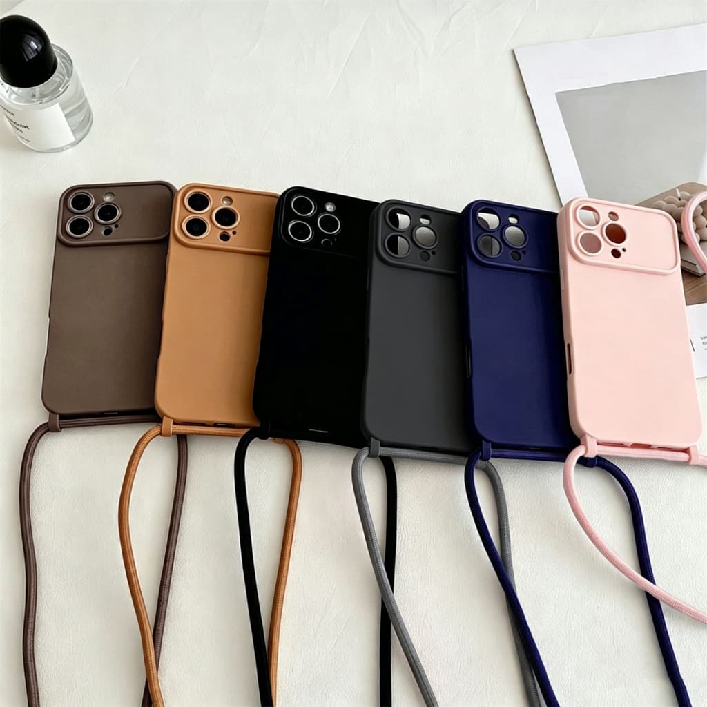Capa De Celular Com Cordão Integrado Regulável Proteção Completa Da Câmera Para iPhone 11/12/13/14/15/16
