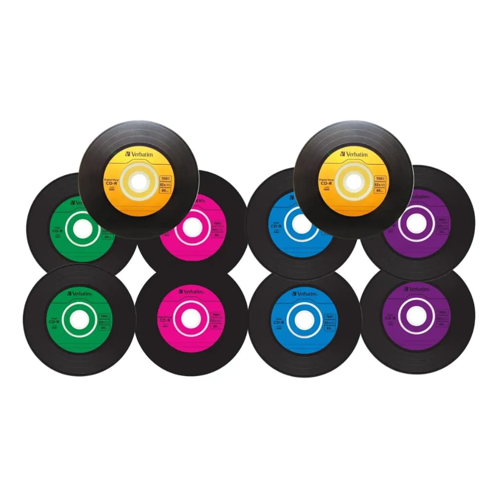 Cdr Verbatim 52x 80min 700 Mb Logo Vinyl Com 10 Unidades Midia Padrão