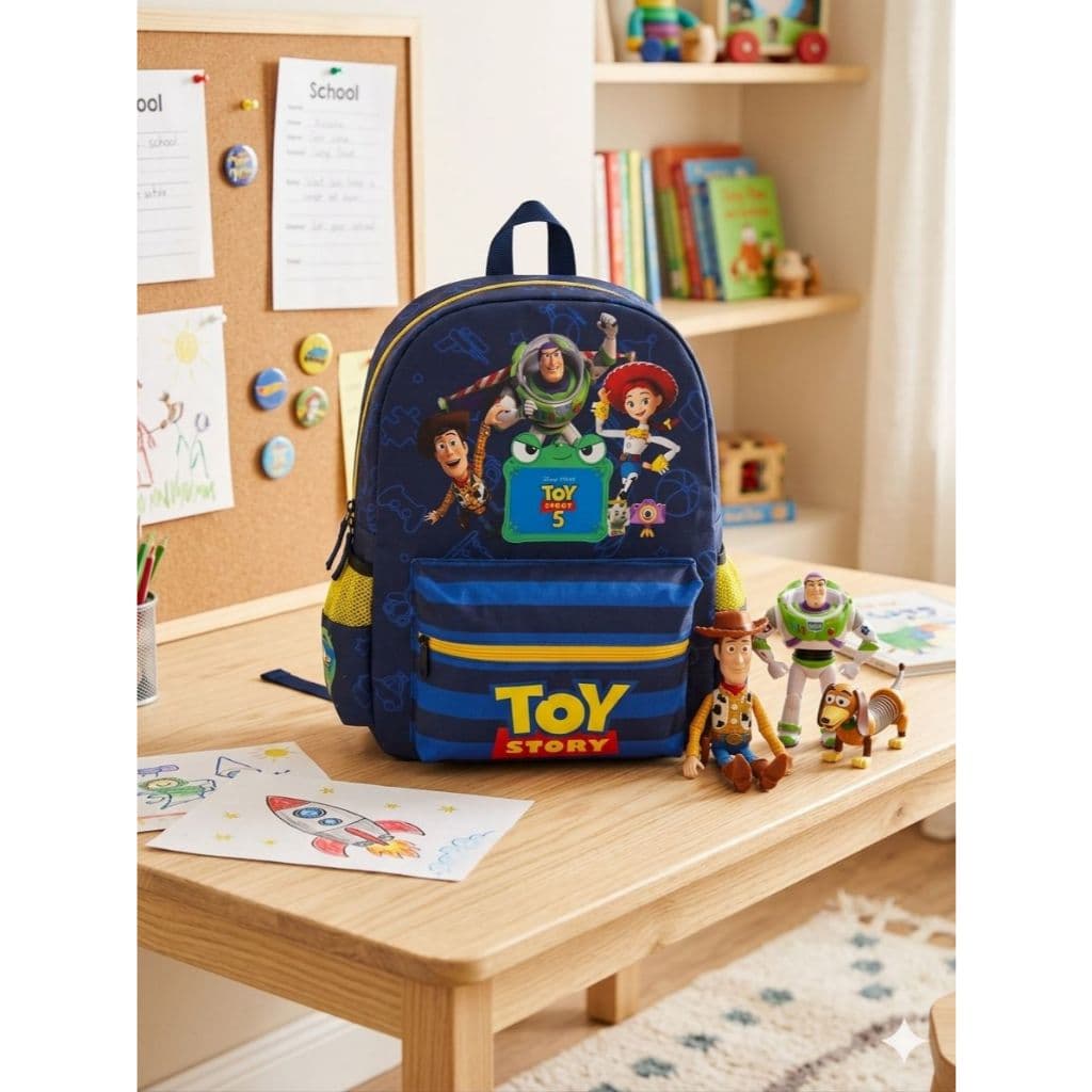 Mochila escolar costa toy story 5 o filme tamanho grande juvenil infantil menino menina azul