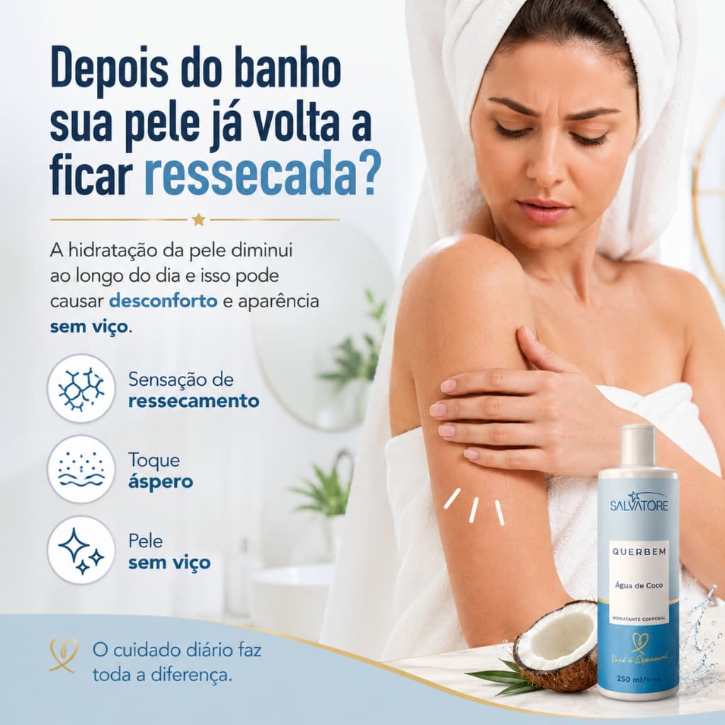 Creme Super Hidratante Salvatore Perfumado Para o Corpo 250 Ml Linha Querbem Original Natural