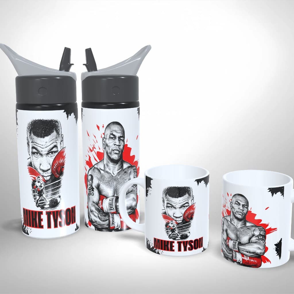 Kit Caneca + Squeeze Personalizado - Lendas do Boxe Mike Tyson