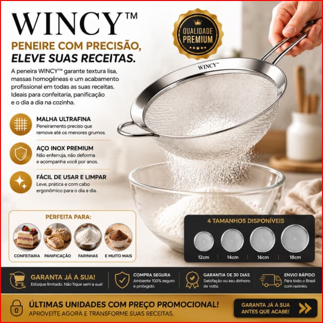 Peneira Inox 12cm Cozinha Resistente Durável Uso Prático Multifuncional
