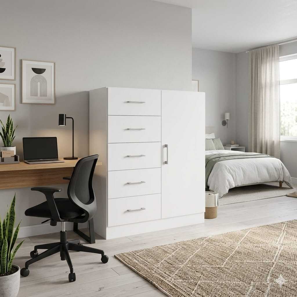 Cômoda Organizadora Londres 5 Gavetas e 1 Portas - Shark Móveis