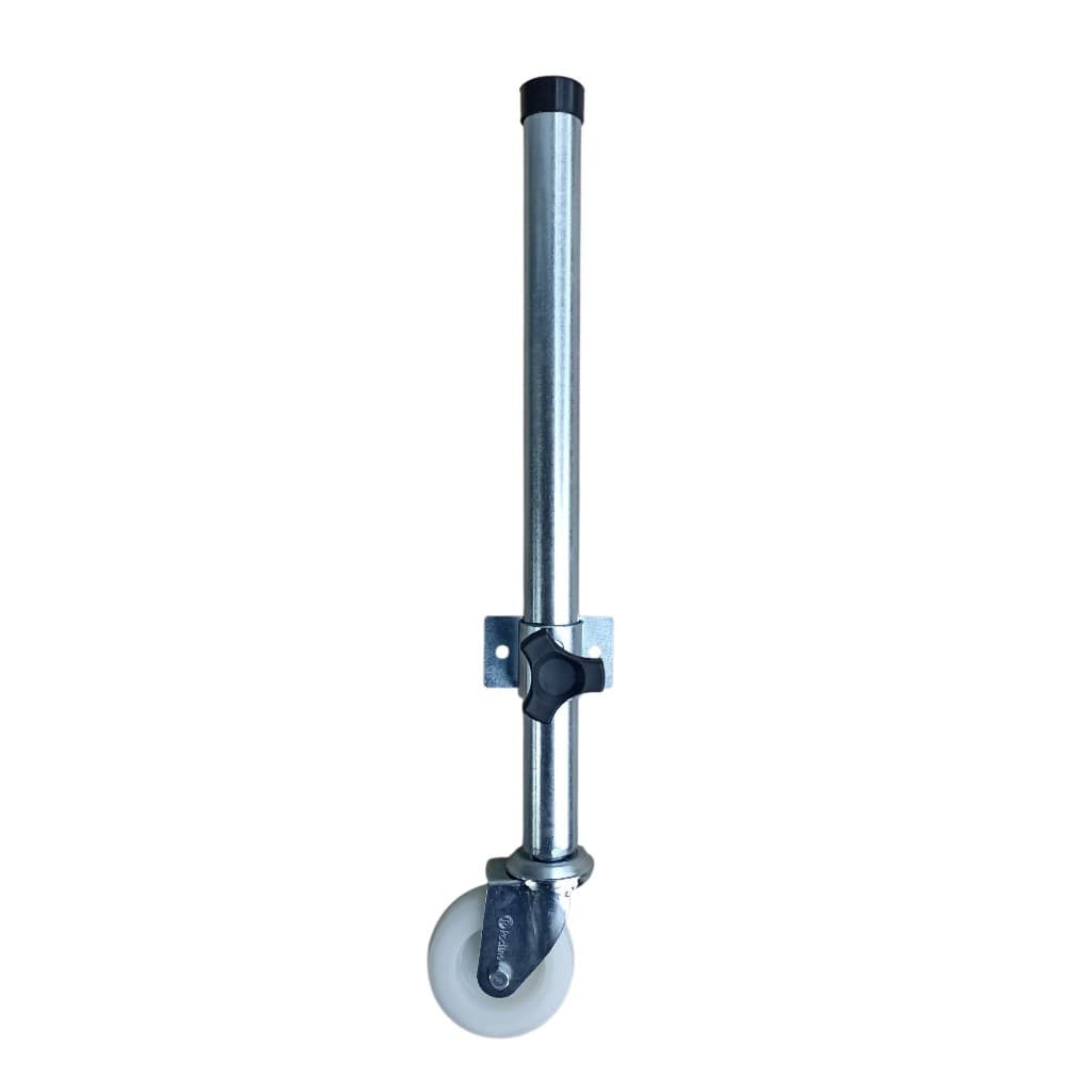 Pedestal Com Roda Boba Maluca Auxiliar Rodizio Nivelador Pé Carretinha Reboque Trailer Carrocinha