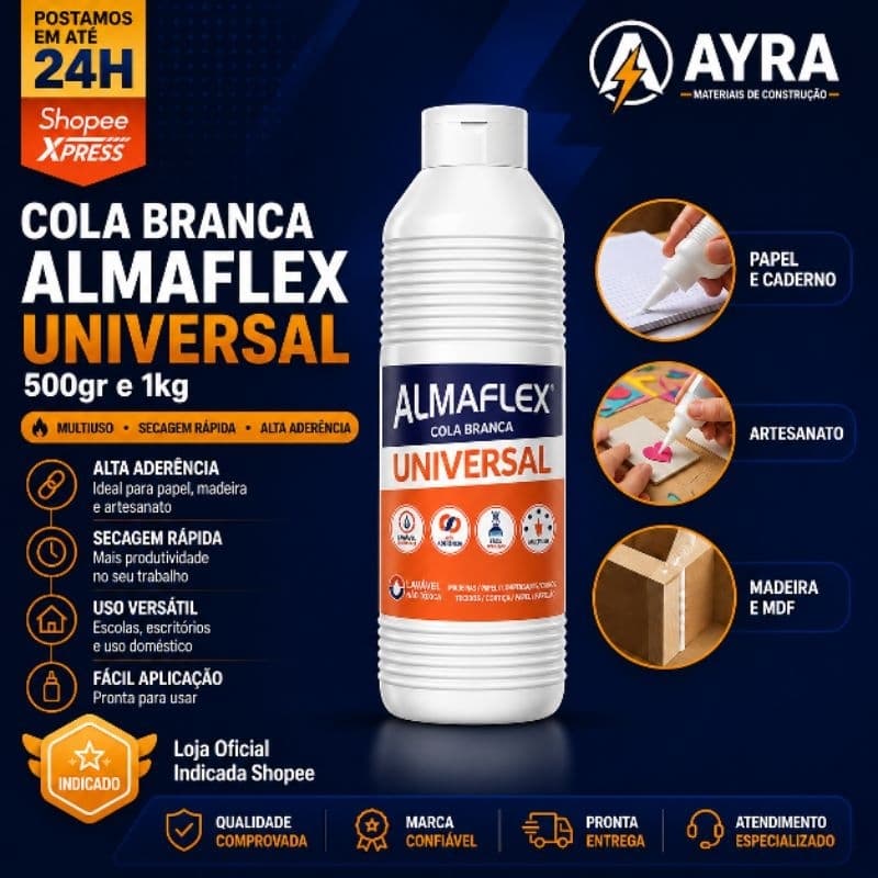 COLA BRANCA PVA UNIVERSAL - ALMAFLEX