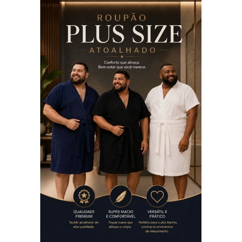 ROUPÃO DE BANHO ATOALHADO G1, G2 E G4. PROMOÇÃO. ROUPÃO PLUS SIZE. SUPER CONFORTÁVEL E ÚTIL. ROUPÃO DE BANHO. CONFORTO.