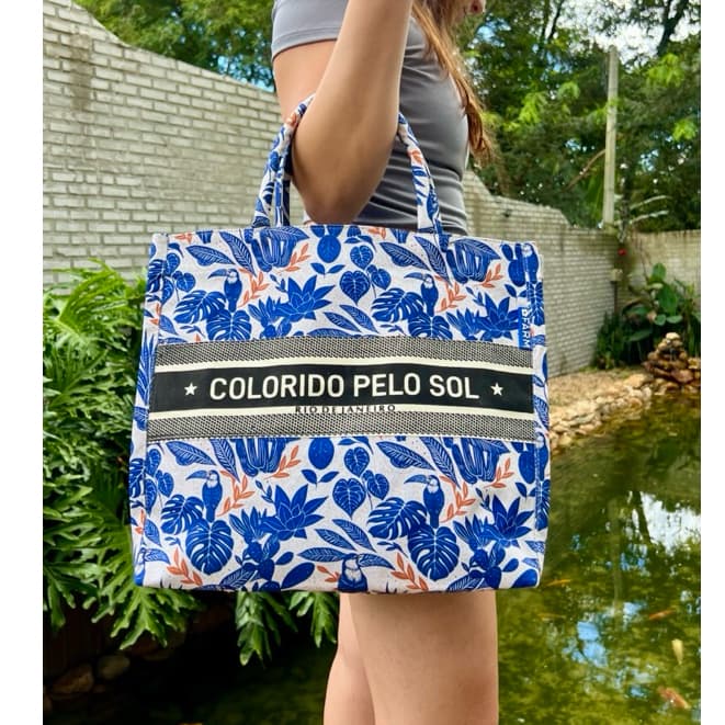 Bolsa Sacola de Praia Estampada Unissex