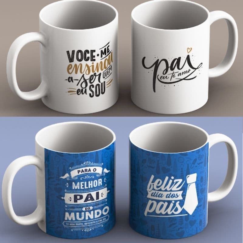 Caneca Dia dos Pais Personalizada com Nome | Presente Criativo para Pai | Caneca de Cerâmica 325ml