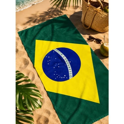 Toalha Bandeira do brasil Grande | Piscina Praia