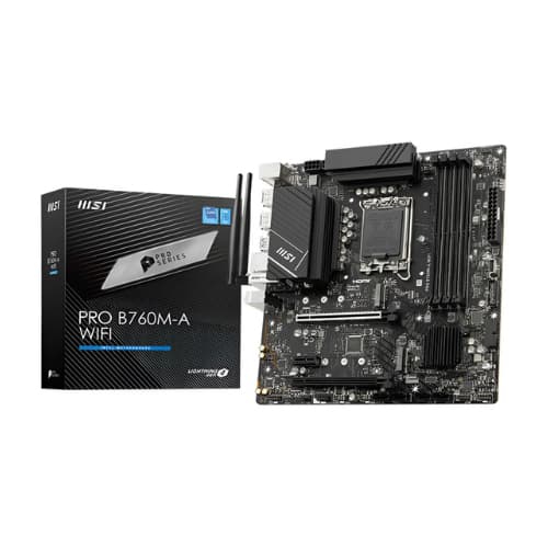 Placa Mãe Msi Pro B760m-a Wifi Lga 1700 Dddr5 Cor - Preto