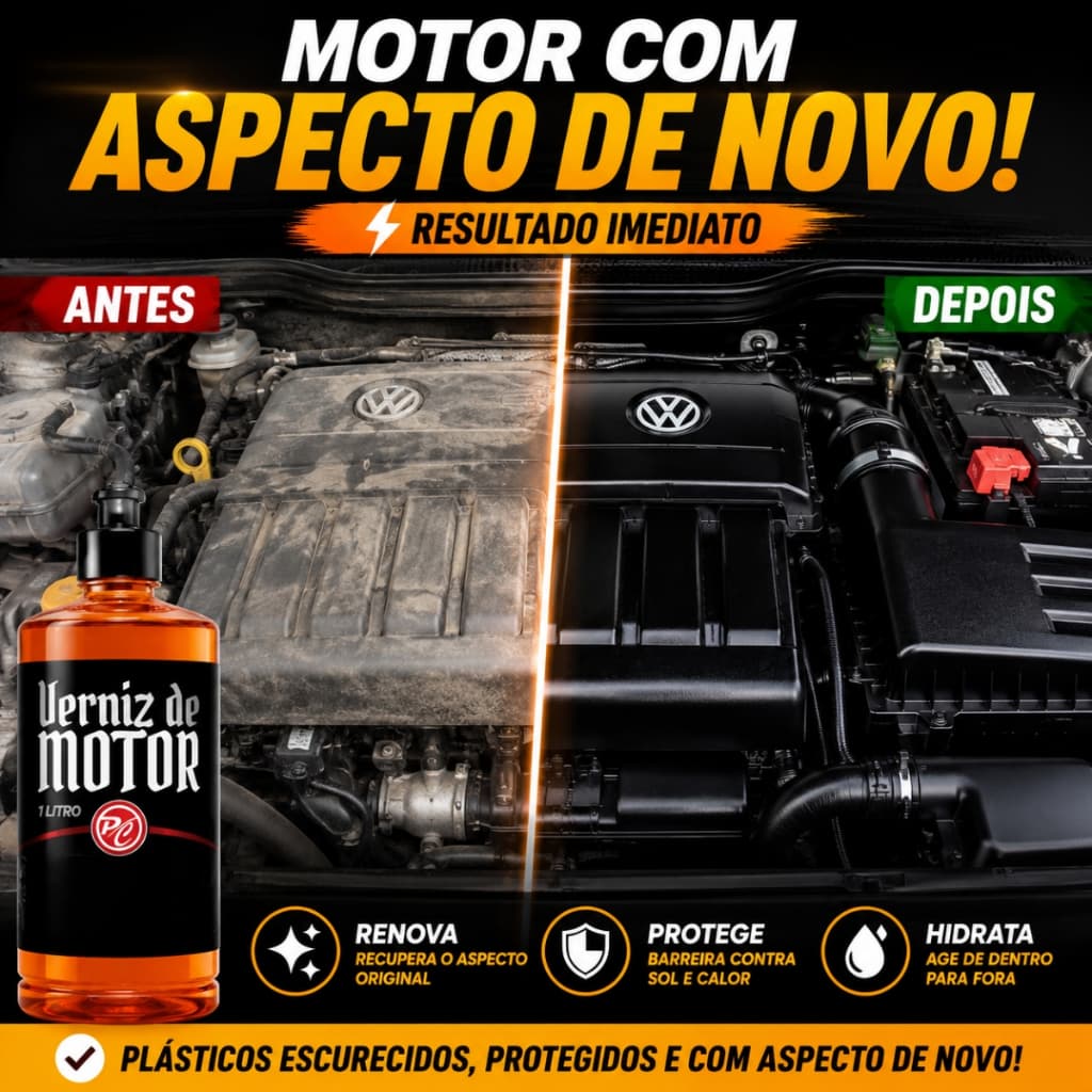 Verniz de Motor Automotivo Perfect Cars Carro Moto Revitalizador Plástico Silicone Protetor 500ml 1L