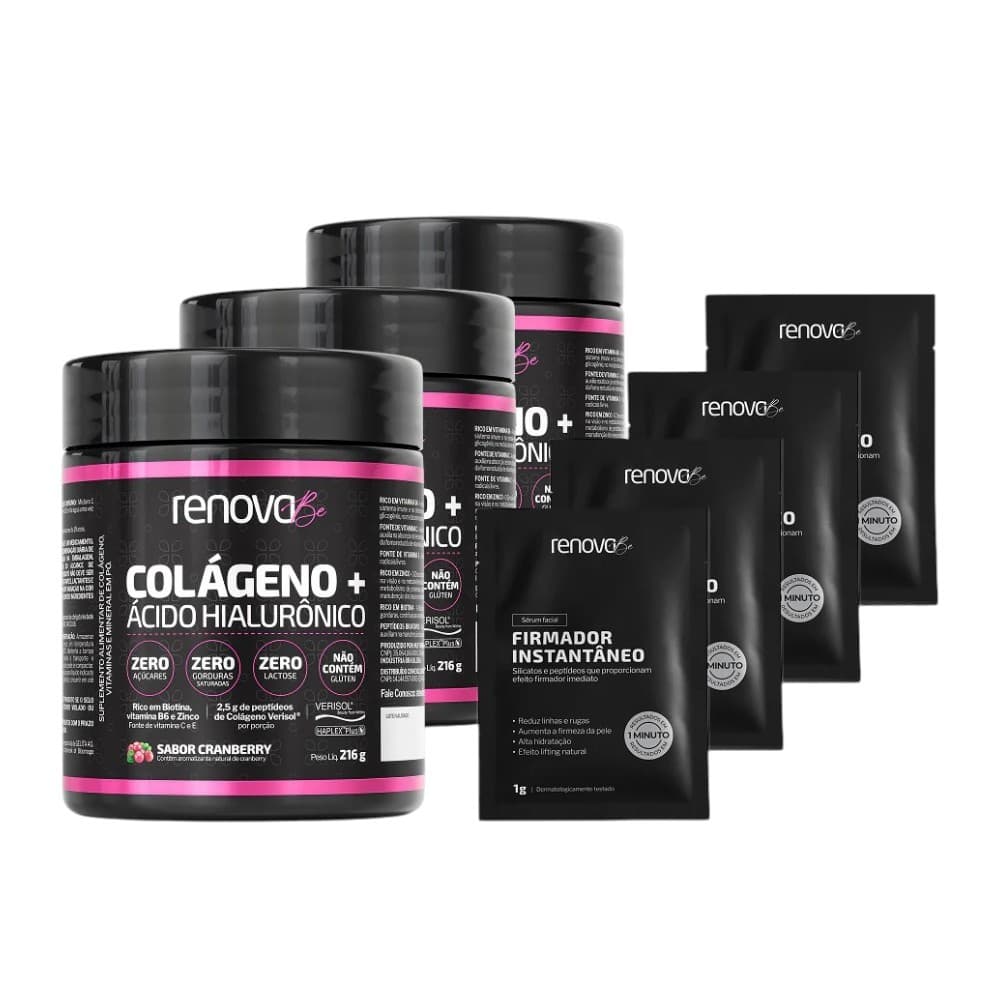 Kit 3 Colágenos Renova Be +  Sachês Sérum Firmador