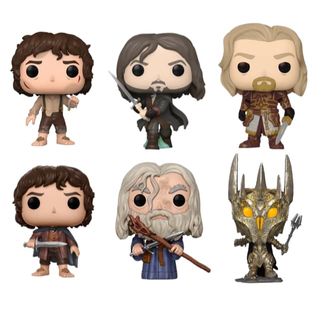 Boneco Colecionável Senhor dos Aneis COM CAIXA Personalizada, Frodo, Sauron, Bil, Gandalf
