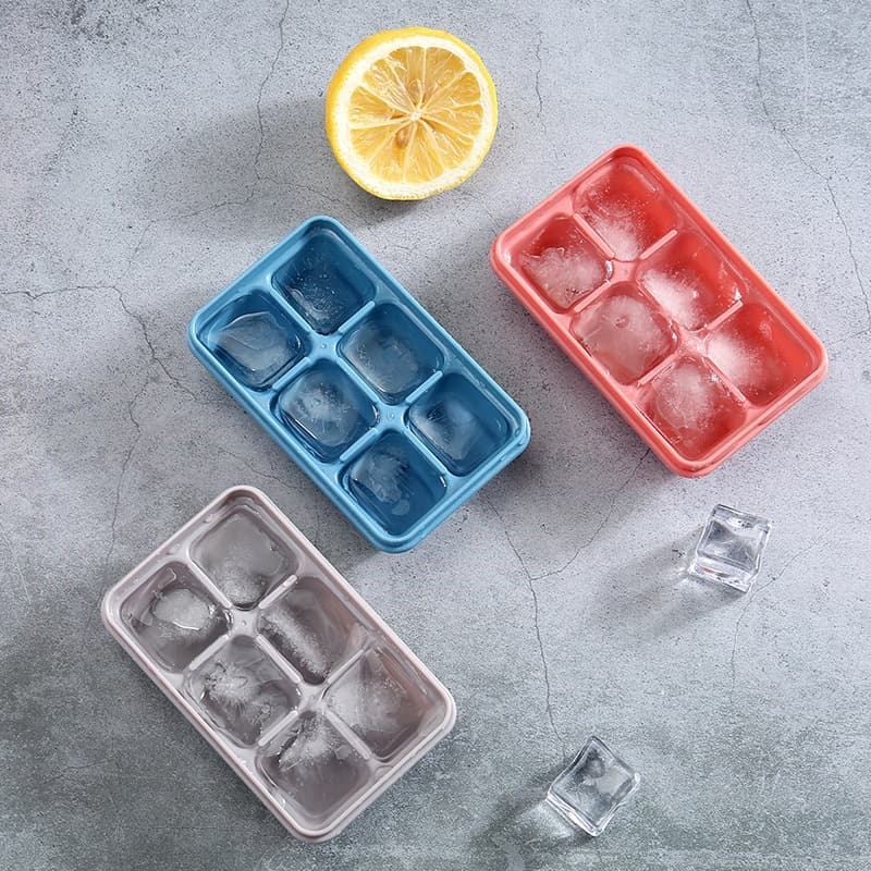 Formas De Gelo Silicone Com Tampa Rígida Flexível Multiuso Lavável