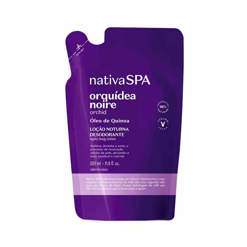 Refil Creme Hidratante Corporal NativaSpa Orquídea Noire 350ml OBoticário