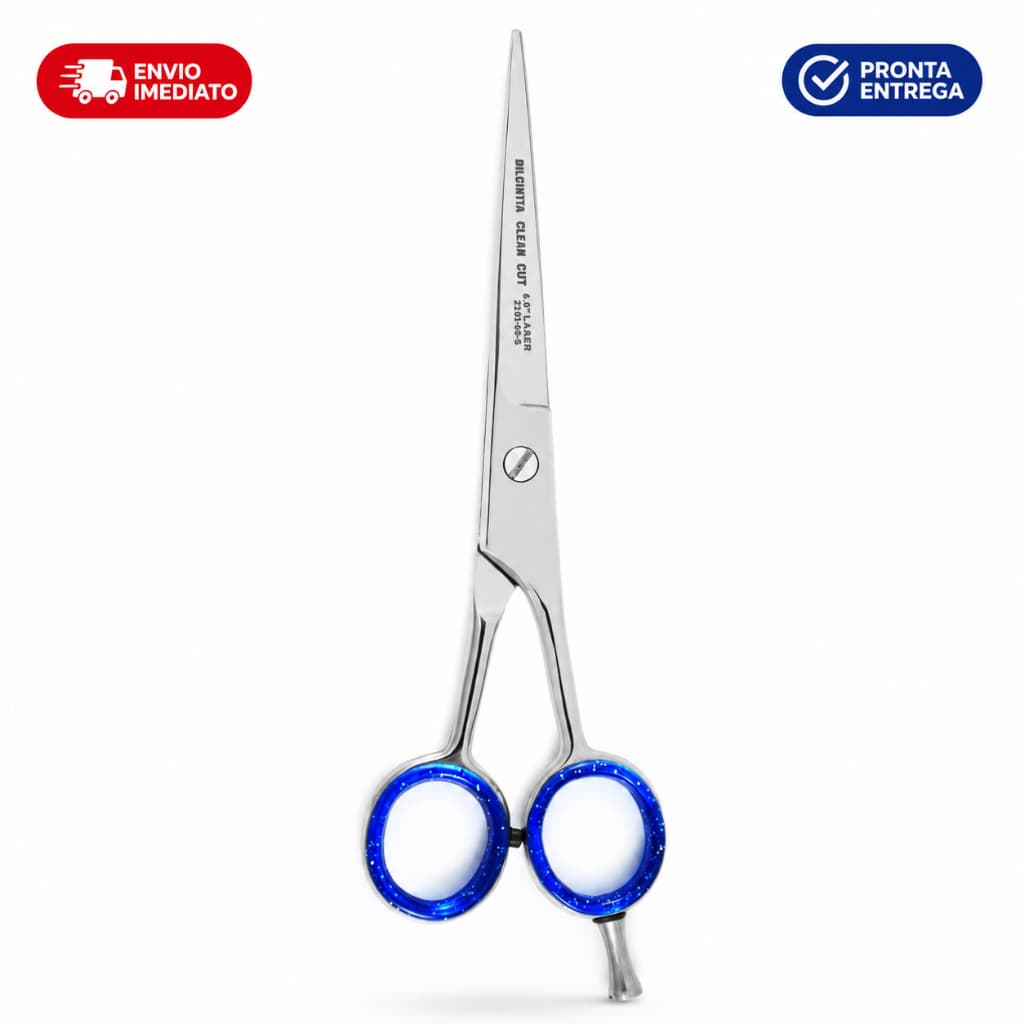 Tesoura Profissional Fio Laser Barbeiro 6.0 DILCINTIA Aço Inox Corte Masculino Envio Imediato