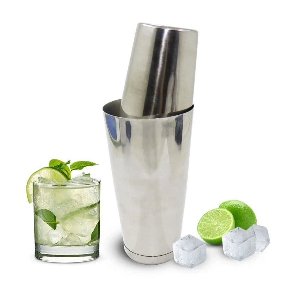 Coqueteleira Inox Tipo Boston com 2 Copos Caipirinhas Drinks 820ml | Múltiplas Doses | Profissional Bartender