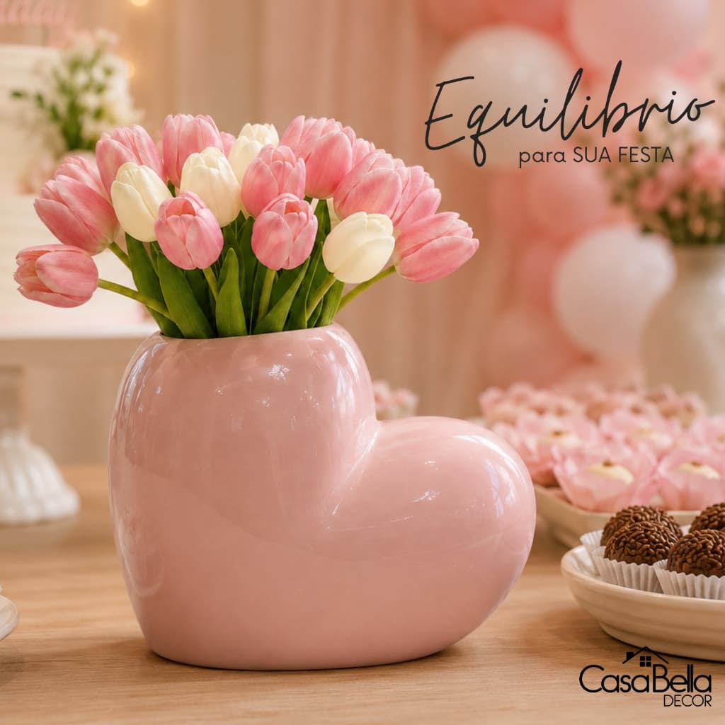 Vaso Decorativo Coração Cerâmica Para Arranjos Flores Decoração Para Salas Cozinhas Festa Mesa Luxo