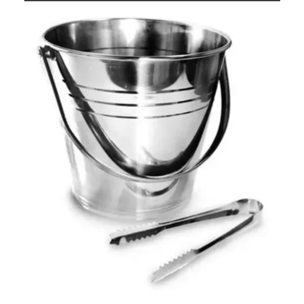 Balde de Gelo Aço Inox com Pegador Luxo Elegante Top 2,5 Litros