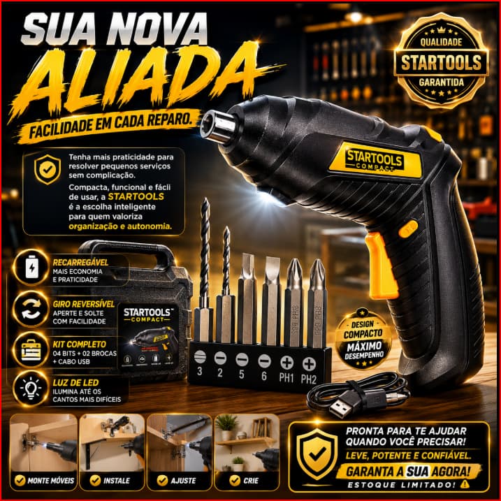 Mini Parafusadeira Portatil Recarregavel Compacta Bateria Forte