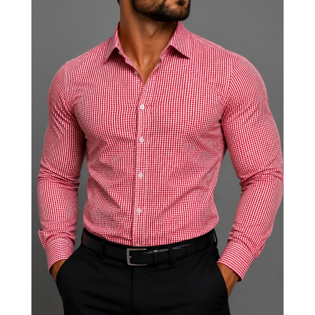 Camisa Masculina Xadrez Casual Confortável