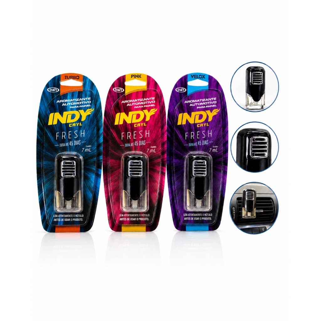 Aromatizante Automotivo para Painel Clipe Saída de Ar 7ml INDY Dura 45 Dias