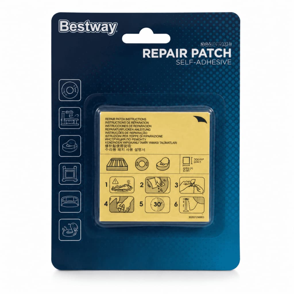 Kit Reparo Infláveis Bestway 62068 Com 10 Adesivos Para Piscina Colchão Boia E Bote