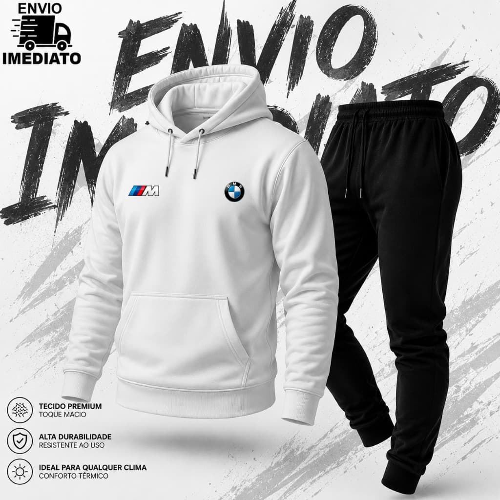 Conjunto Moletom UNISSEX Flanelado Premium | Tecido Grosso, Capuz, Calça Jogger e Bolso Canguru