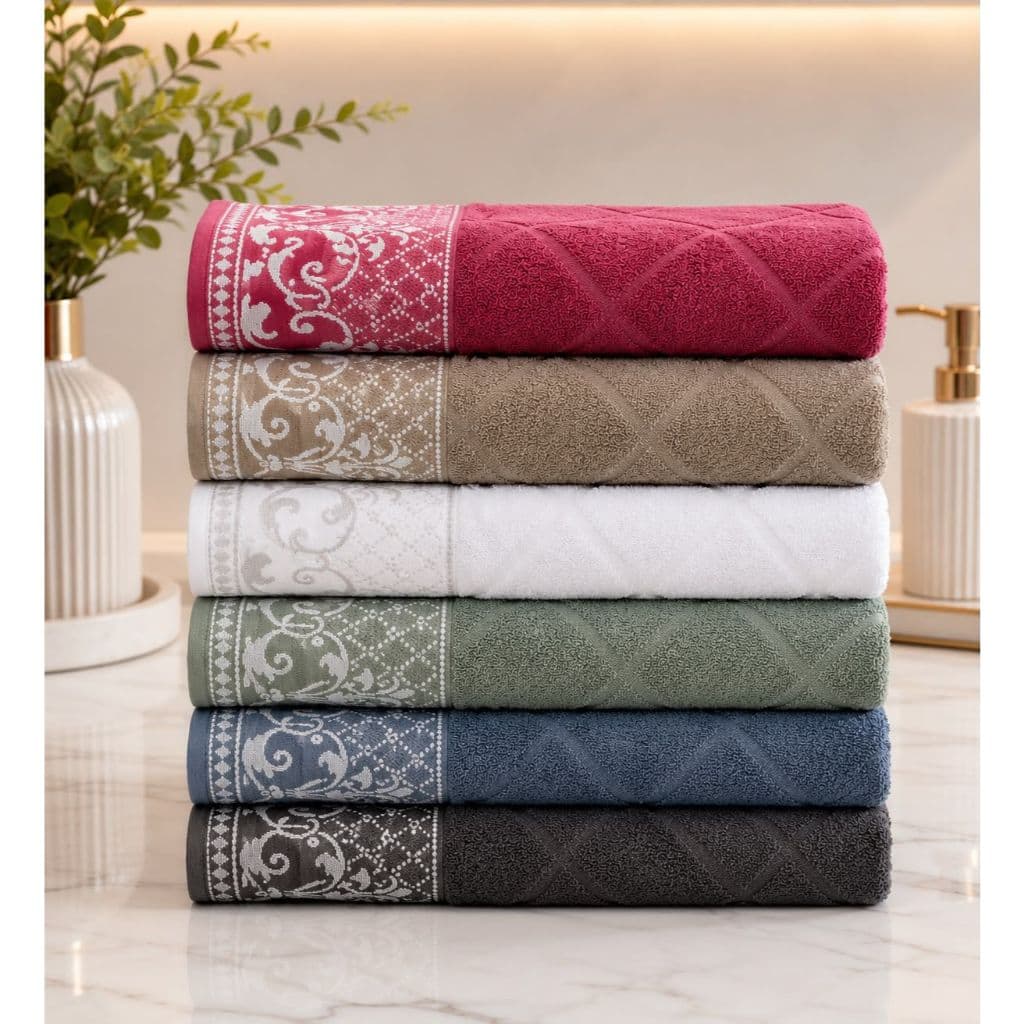 KIT 3 Toalhas de Banho 100% Algodão Desing Moderno e Luxuoso 75x125 cm