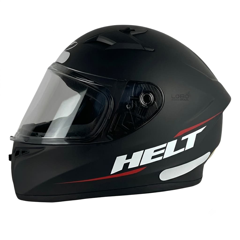 Capacete Fechado Preto Fosco P/ Moto Helt Street Polar Estilo Conforto e Proteção
