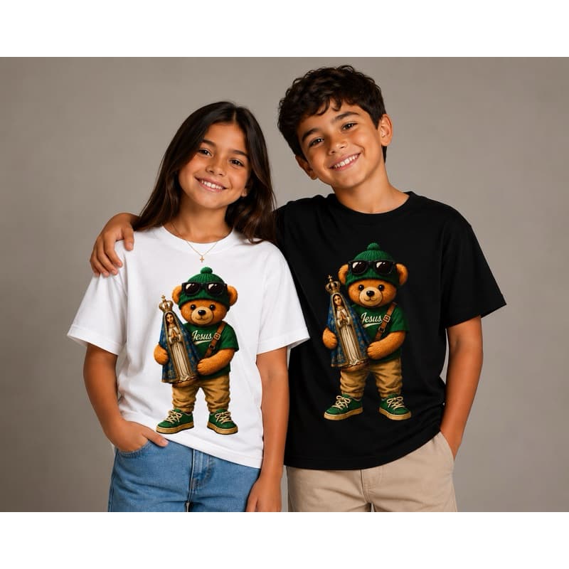 Camiseta Infantil unissex Jesus e Maria envio rápido 100% algodão