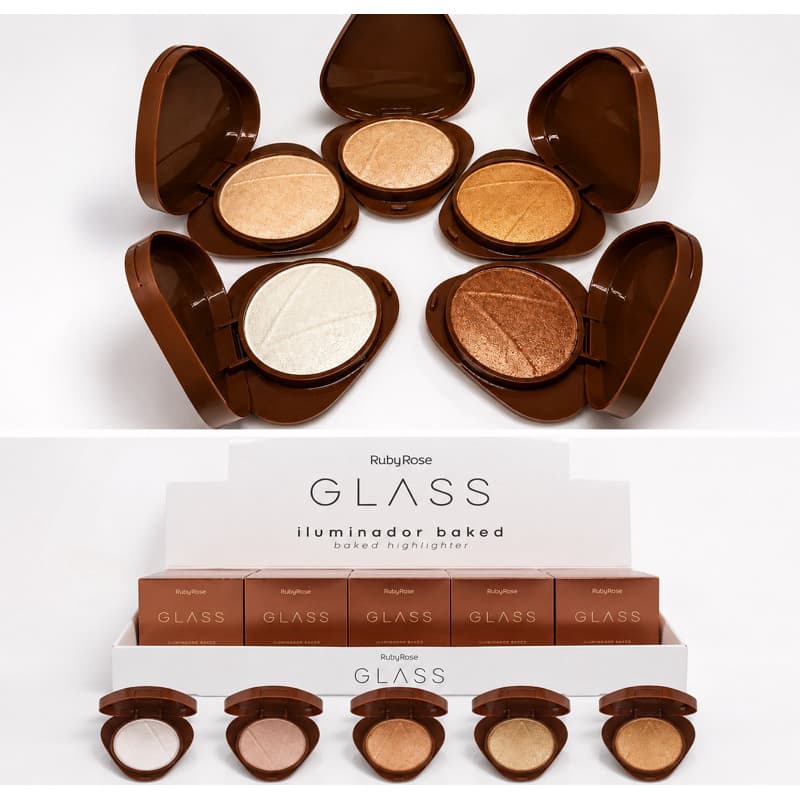 ILUMINADOR BAKED RUBY ROSE GLASS 5 TONS EFEITO ACETINADO GLOW NATURAL