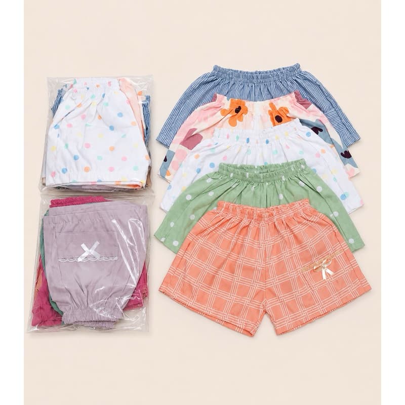Kit 5 Shortinhos Bebê Menina Tapa Fralda Infantil Sortidos 0 a 3 Anos