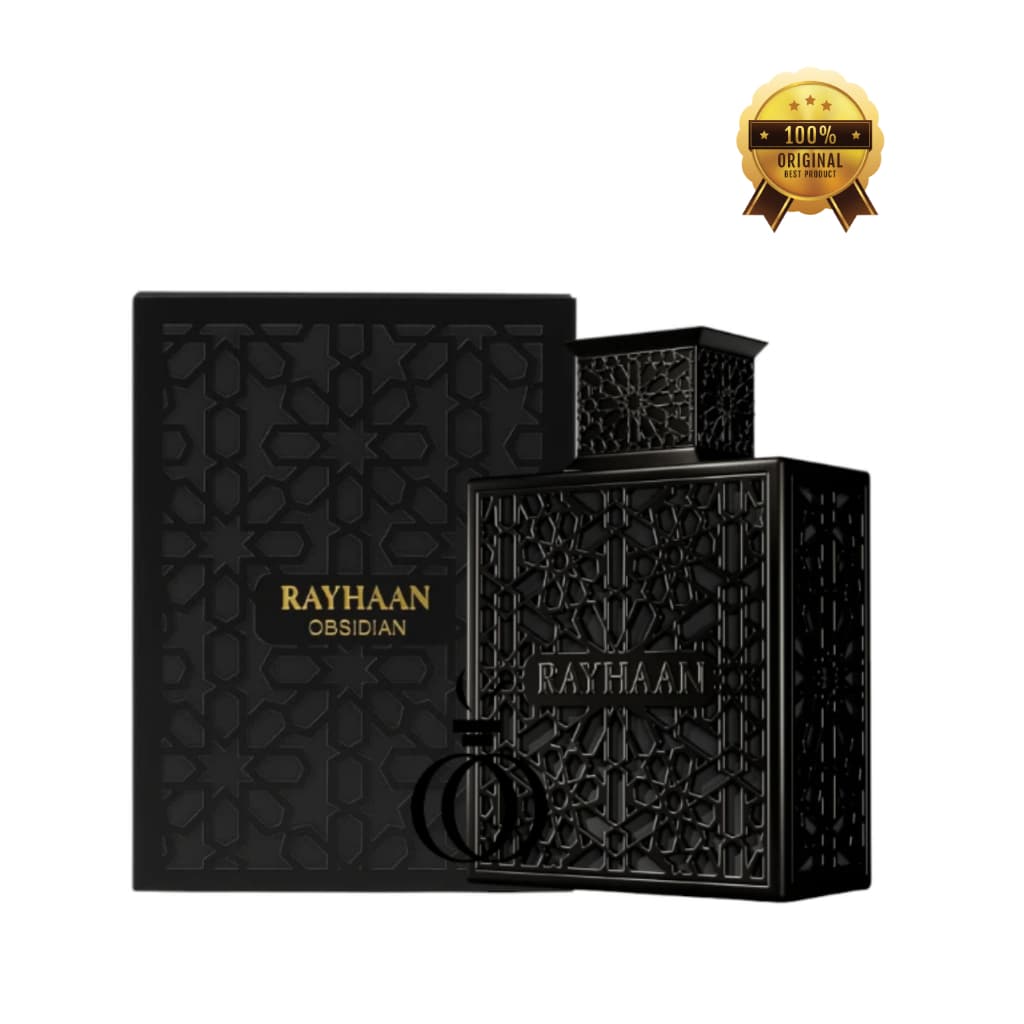 Perfume Rayhaan Obsidian Eau de Parfum Masculino 100ml Original Lacrado Alta Fixação Luxuoso