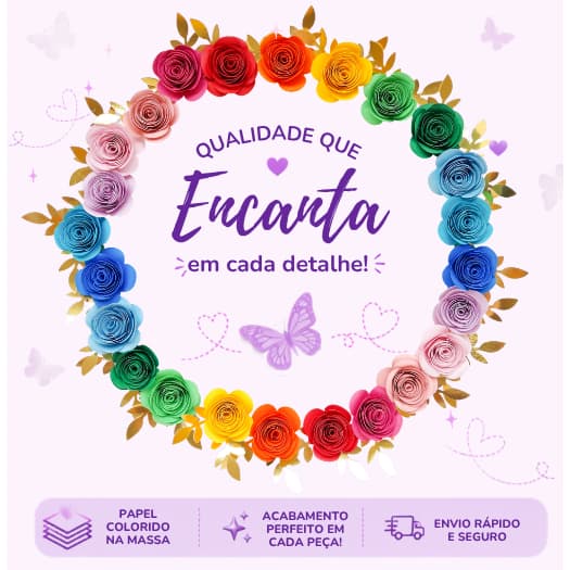 Kit Flores para Bolo Flores de Papel para Decoração Flores de papel para Bolo Flor para Bolo
